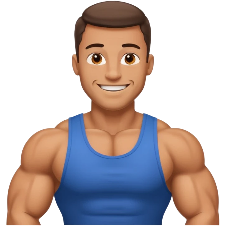 Jock man smiling very big biceps  emoji