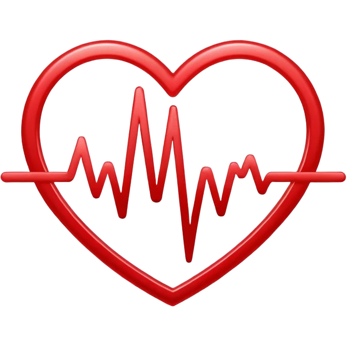 Precise and minimalist logo for MedSignal, red heartbeat pulse transforming into the letters ‘AI’, glowing edges with a metallic sheen, sleek design with clean white space, focusing on advanced healthcare technology and AI emoji