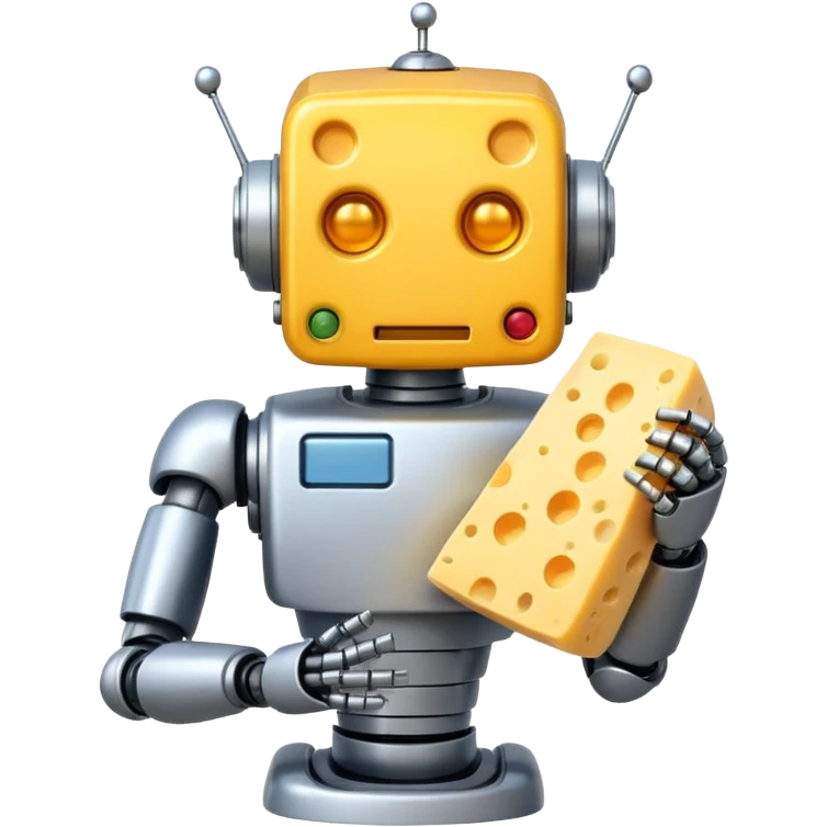 robot eating cheese emoji