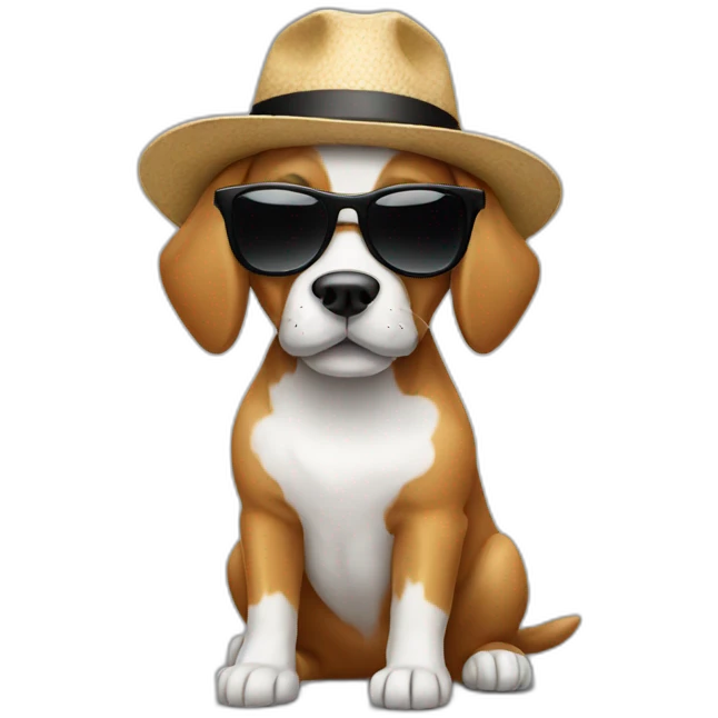 Dog with sunglasses and hat  emoji