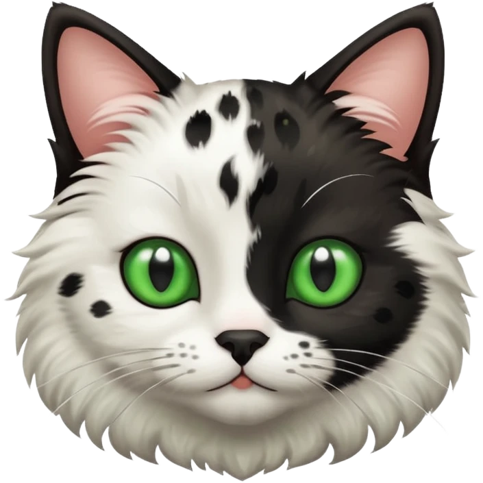 A cat with white and black spots emoji
