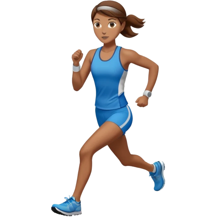 female runner brown hair emoji
