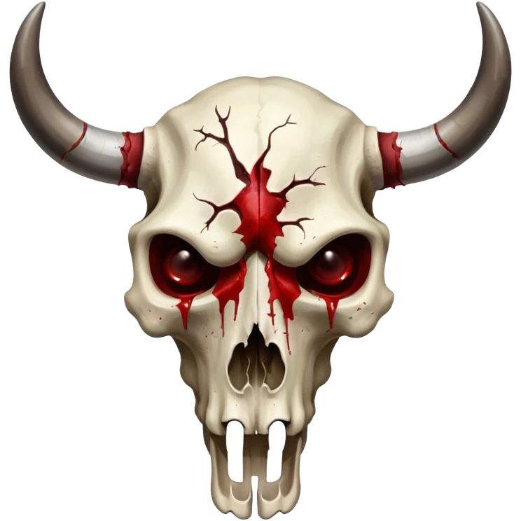 Bull skull with bloody eye sockets emoji