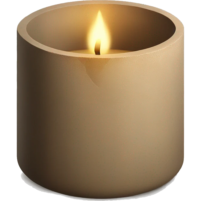 candle in brown concrete ridged vessel emoji