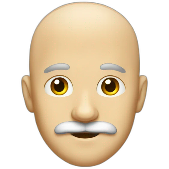 bald person with a mustache emoji