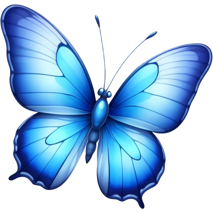 Cinematic Realistic Noble Blue Butterfly Portrait Emoji, Poised and graceful, with delicate, translucent wings rendered in vivid sapphire and indigo tones, a slender, elegant body with finely detailed textures, and gentle, reflective eyes, illuminated by soft natural light, high shine, intelligent and ethereal, styled with an air of refined natural beauty, focused and attentive, soft glowing outline, capturing the essence of a watchful and confident blue butterfly that appears to flutter out of the screen with effortless grace! emoji