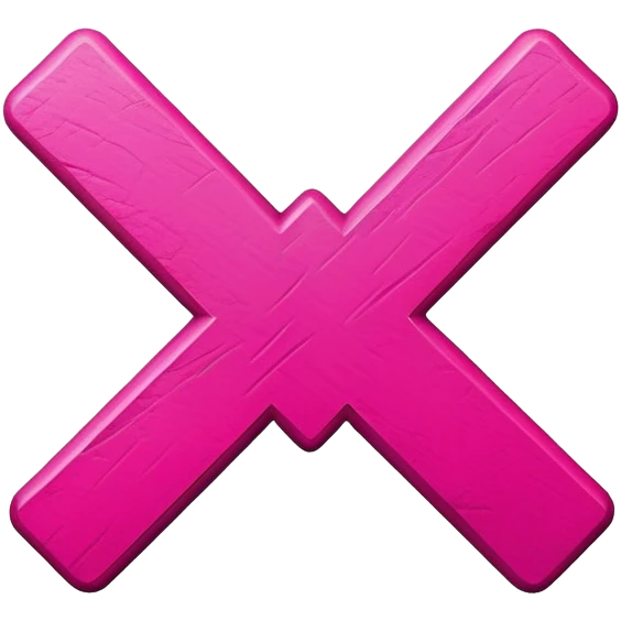 bright pink X mark, cancel symbol emoji