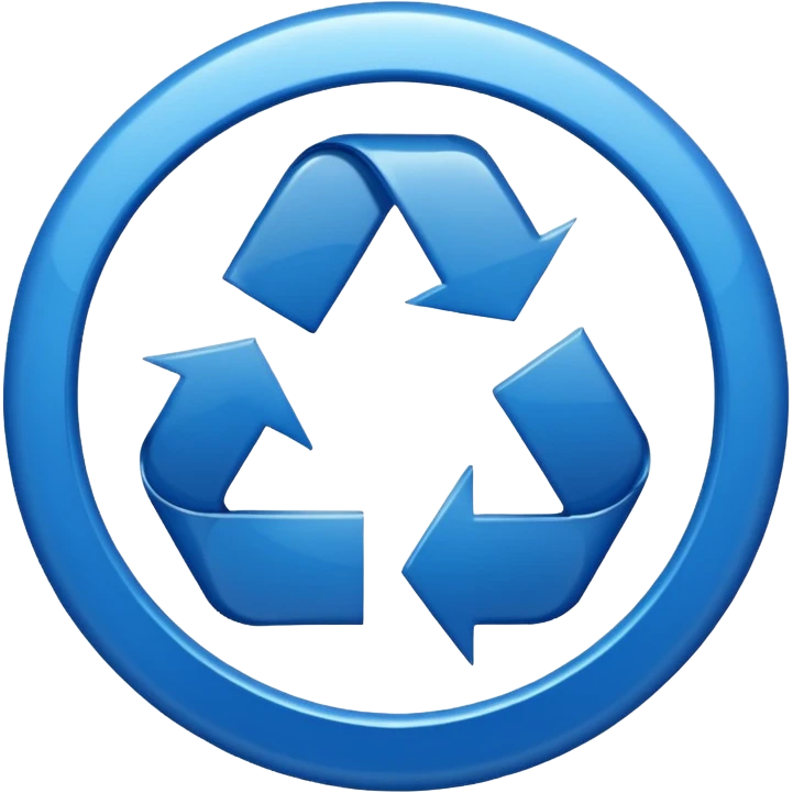 CIRCULO COM SETASSIMBOLO DE RECICLEAGEM REDONDO AZUL emoji