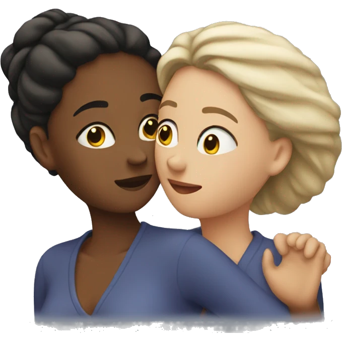 Two women caressing faces emoji