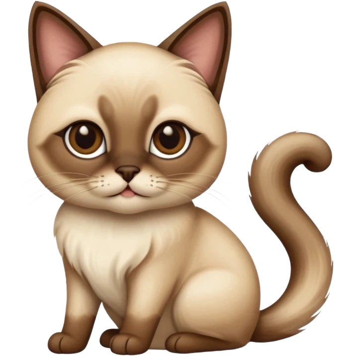 
Siamese cat: ong hair fur emoji