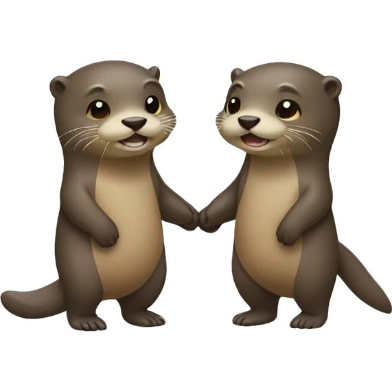 two otters holding hands emoji