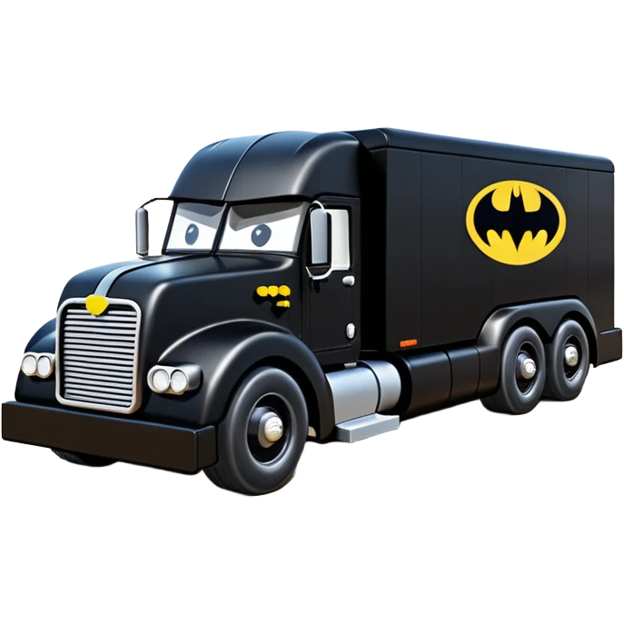 futuristic Batman’s Venomobile  loosely based on 1956 freightliner moving truck Lego (flat long straight organically-shaped mechanical roomy interior seating inside the body) stealthy town hot rod desert dirt racing rwd rail emoji
