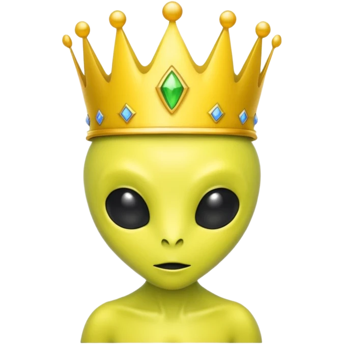 yellow alien with crowN emoji