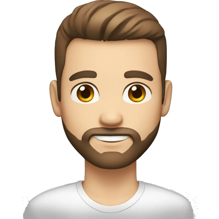 brown hair CREW CUT with beard, white skin 30 yeard old boy emoji