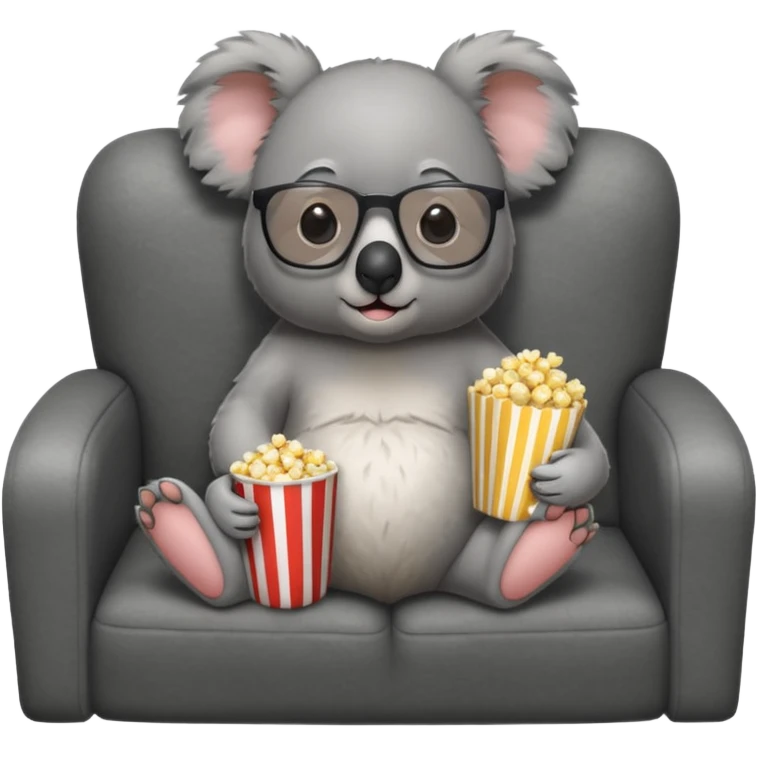 A koala with glasses watching movie emoji