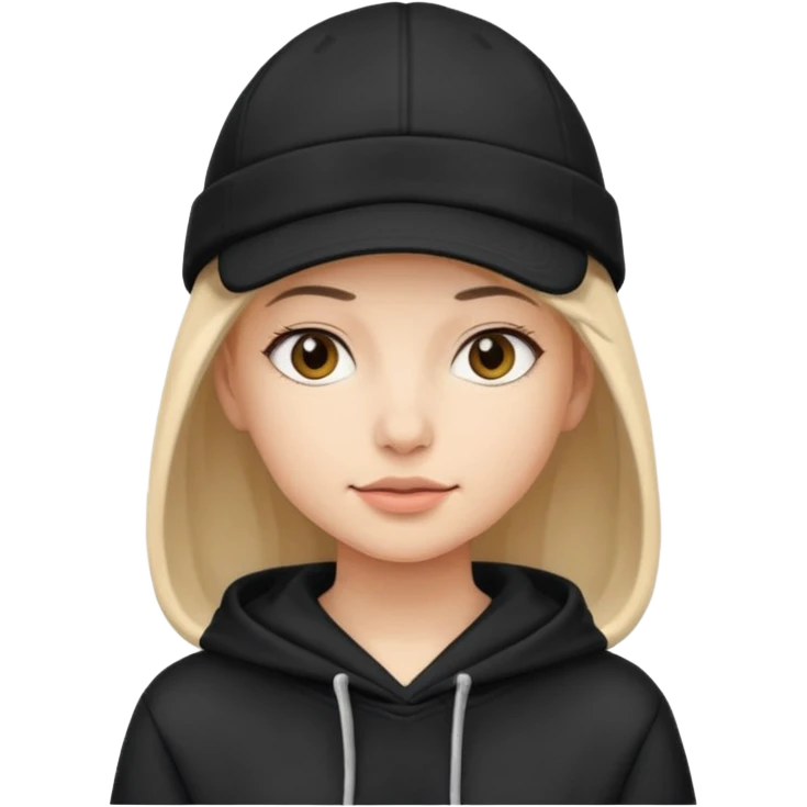 woman with black cap and hoodie emoji