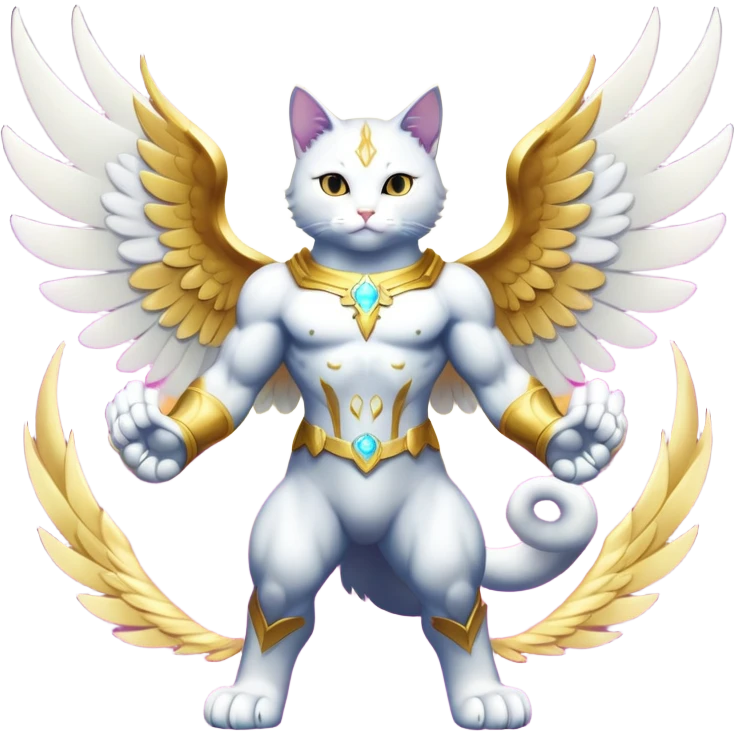 Transcendent celestial infinity cosmic galactic energy Mega neon unicorn dragon hydra hyper rare golden penguin Golden Divine god angel Omni Black and white Super muscular Buff sigma Gigachad cat full body tuxedo colored  emoji