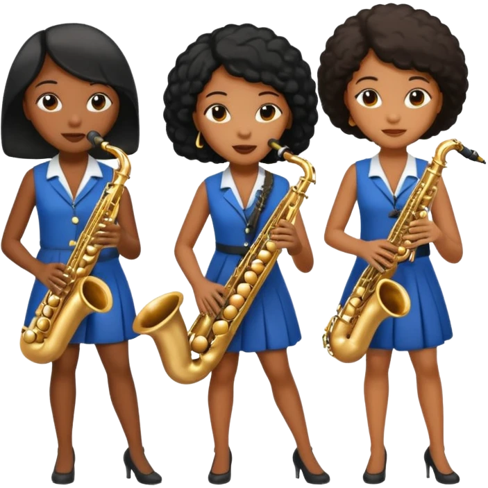 Chicas negras tocando el saxofon emoji