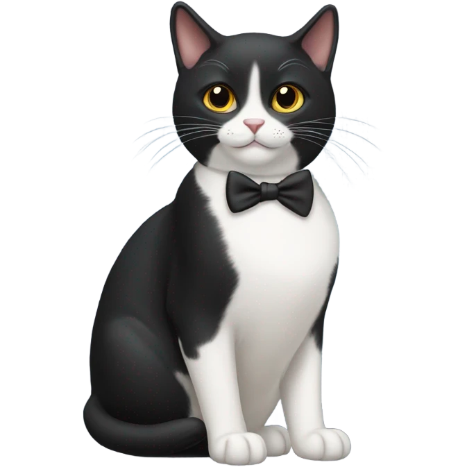 Tuxedo cat with mole on his right cheek  emoji