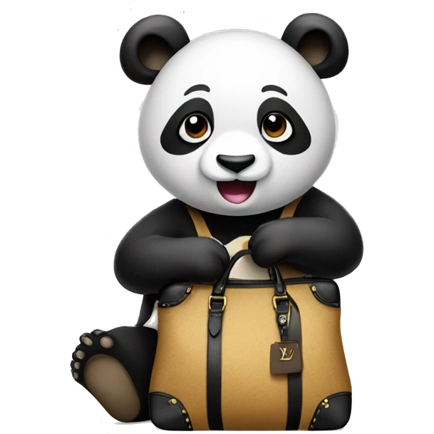 Panda Holding An LV bag emoji