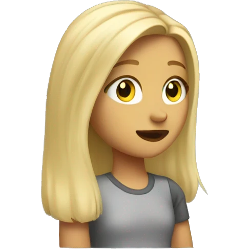 Girl with blonde hair looking out a window  emoji