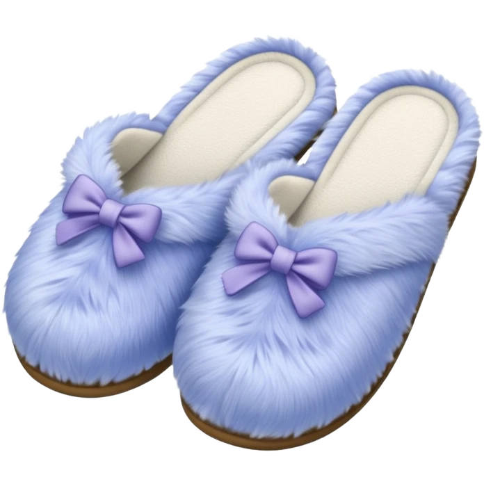 periwinkle faux fur slippers emoji