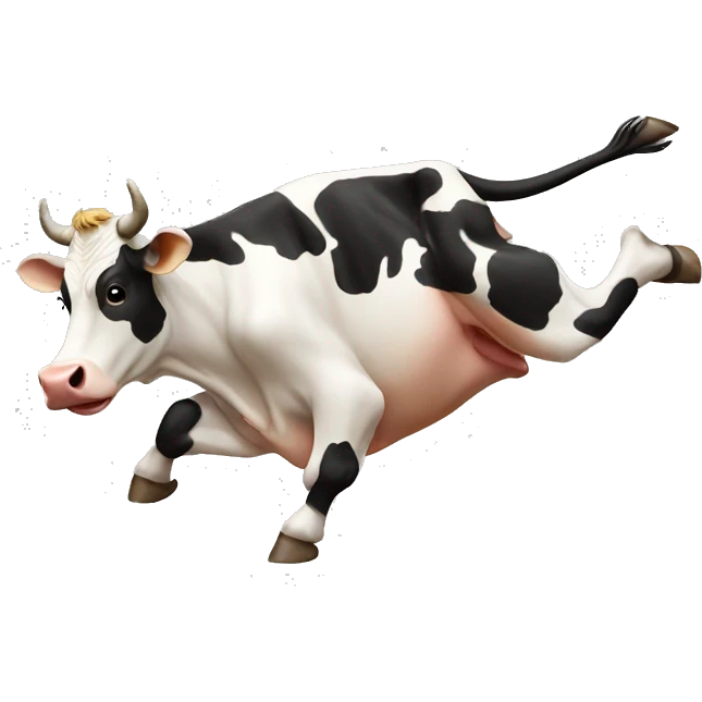cow doing a backflip  emoji