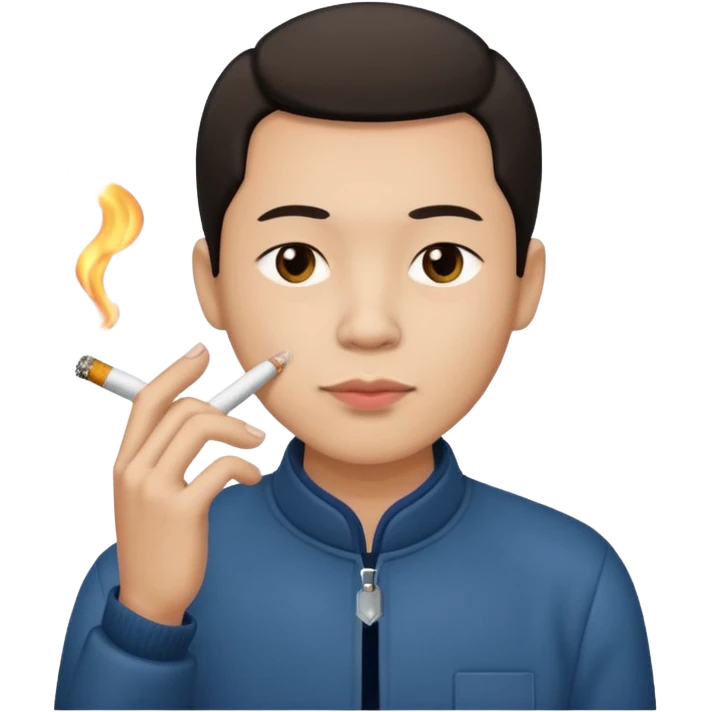 Chinese man smoking emoji