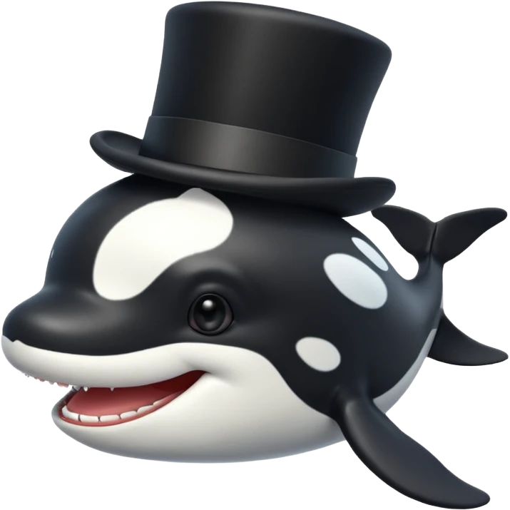 Orca smiling top hat

 emoji