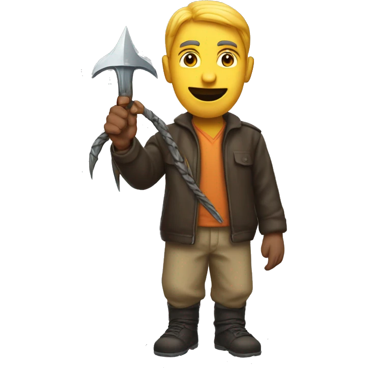 man with trishul and snac in hand emoji