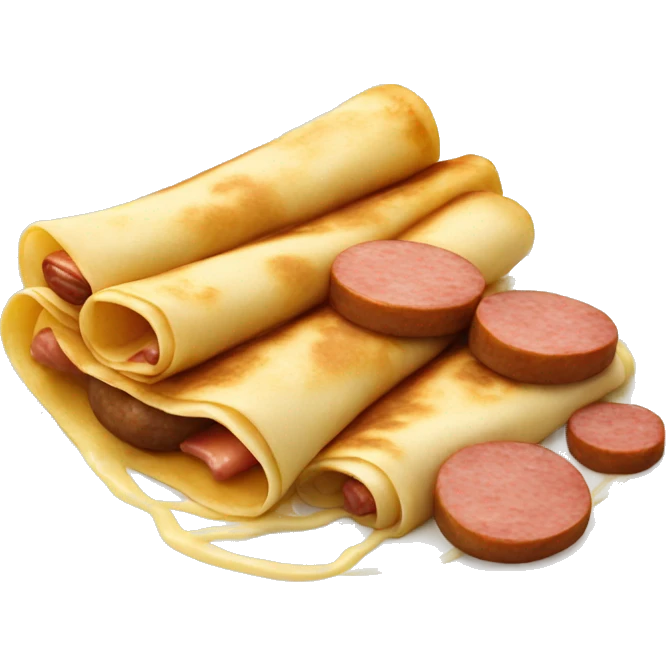 Crepes and sausage emoji
