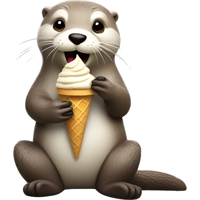 An otter eating ice cream emoji