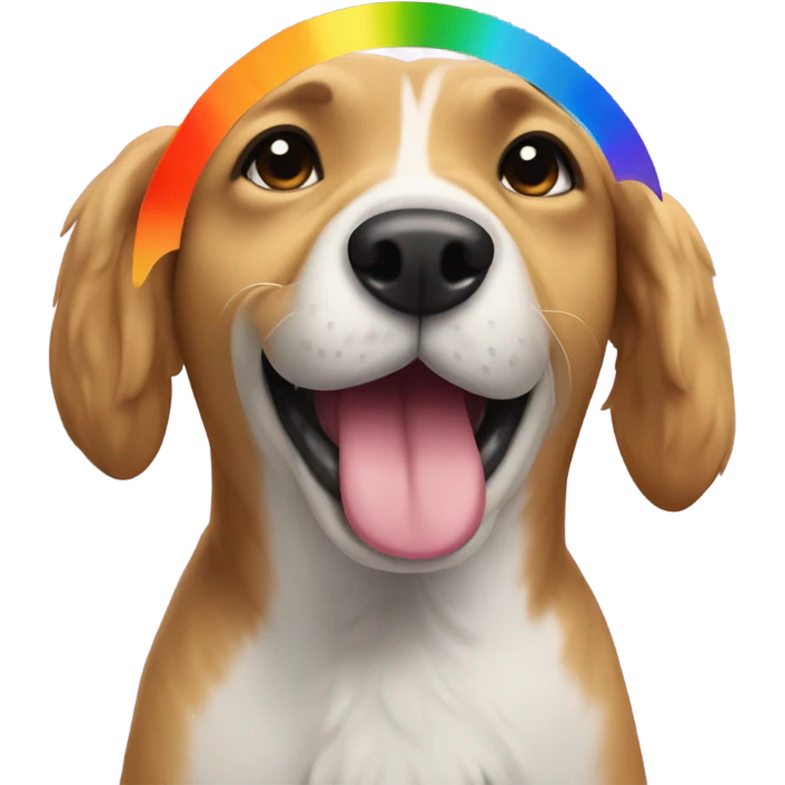Dog throwing up a rainbow  emoji