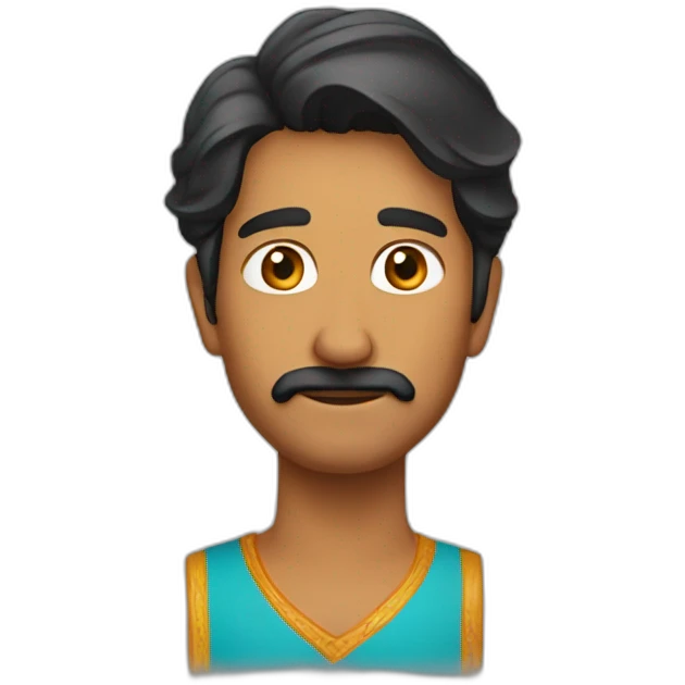 Indian cheesy without mustache emoji