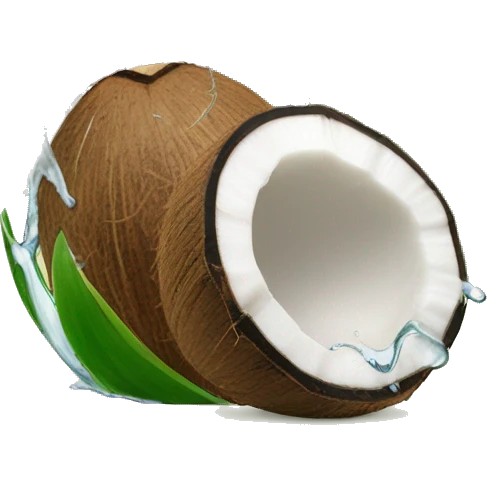 Coconut with coconut water splashing out emoji