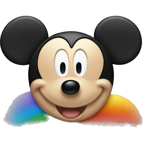rainbow face Mickey Mouse emoji