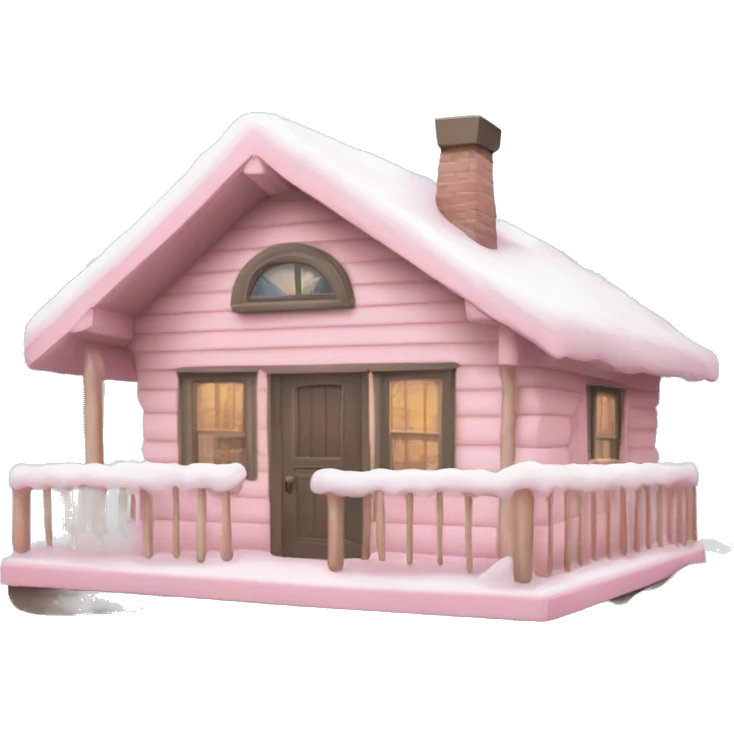 Light pink winter cabin emoji
