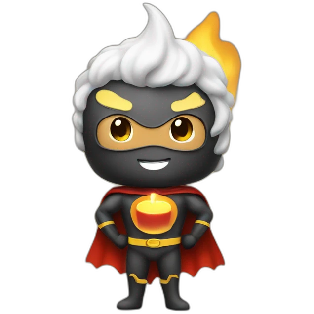 candle themed superhero emoji