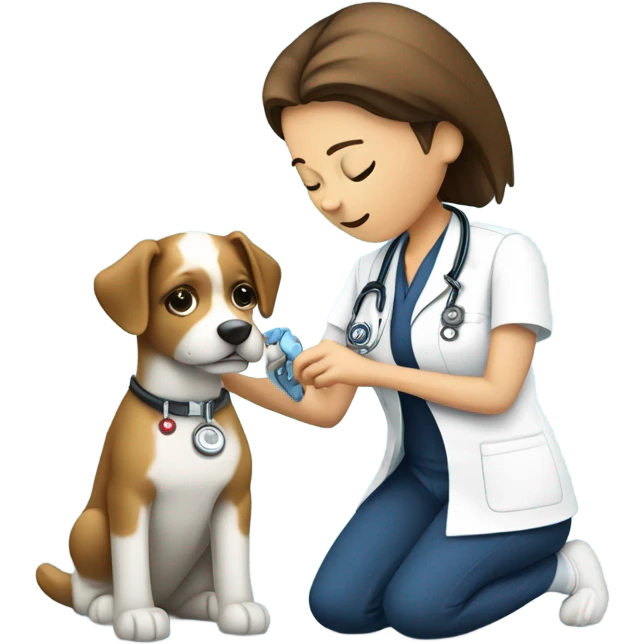 Vet nurse monitoring an anaesthetic  emoji