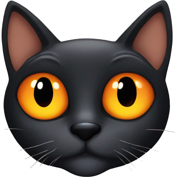 Black cat with orange eyes  emoji