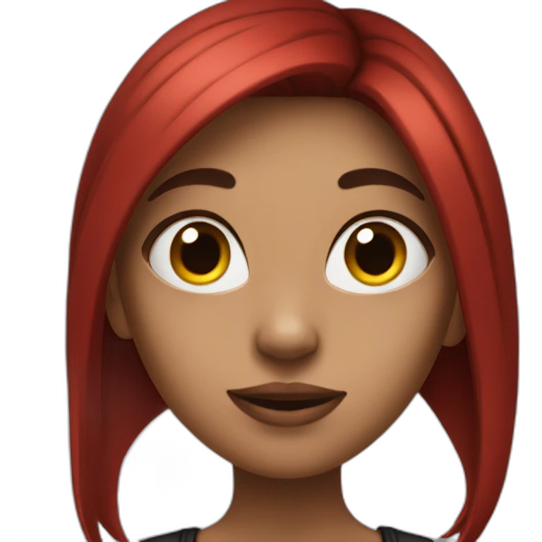 girl with black and red long hair, with nose piercing emoji