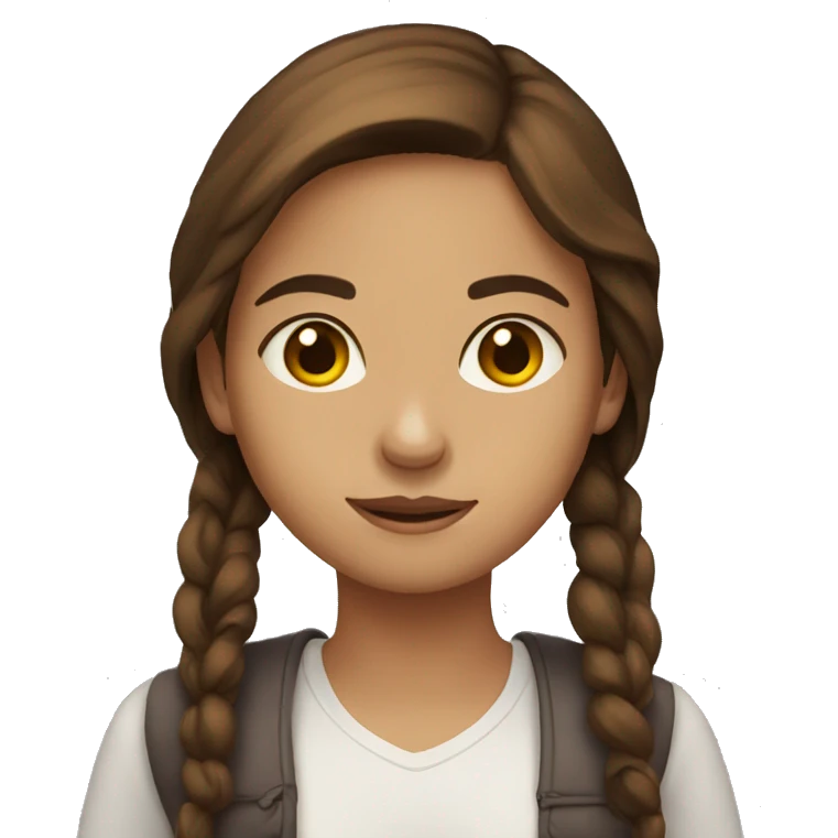 girl with brown hair read a book emoji