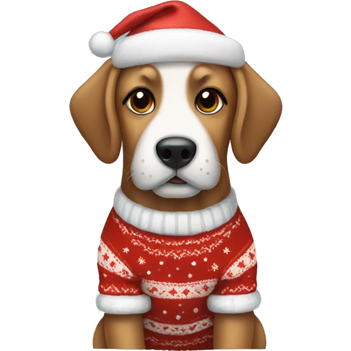 Dog wearing a Christmas jumper emoji