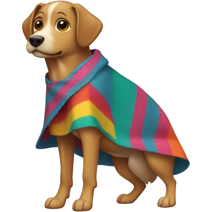 Dog wearing a poncho emoji