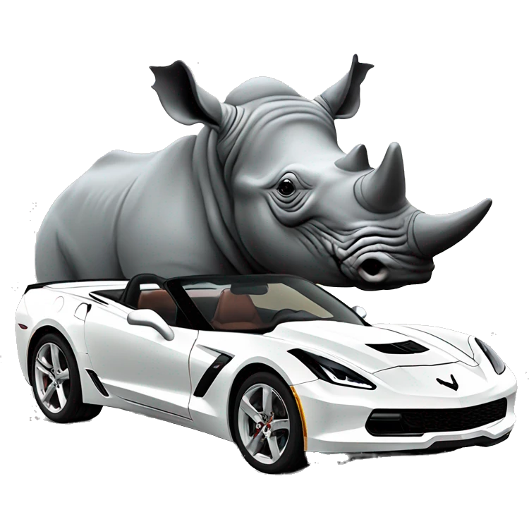 Rhino in a corvette emoji