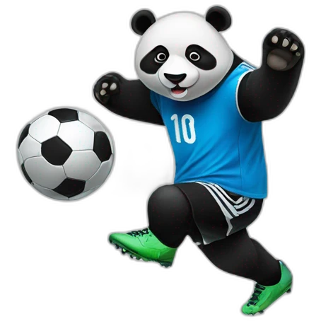 a panda kicking a soccer ball emoji