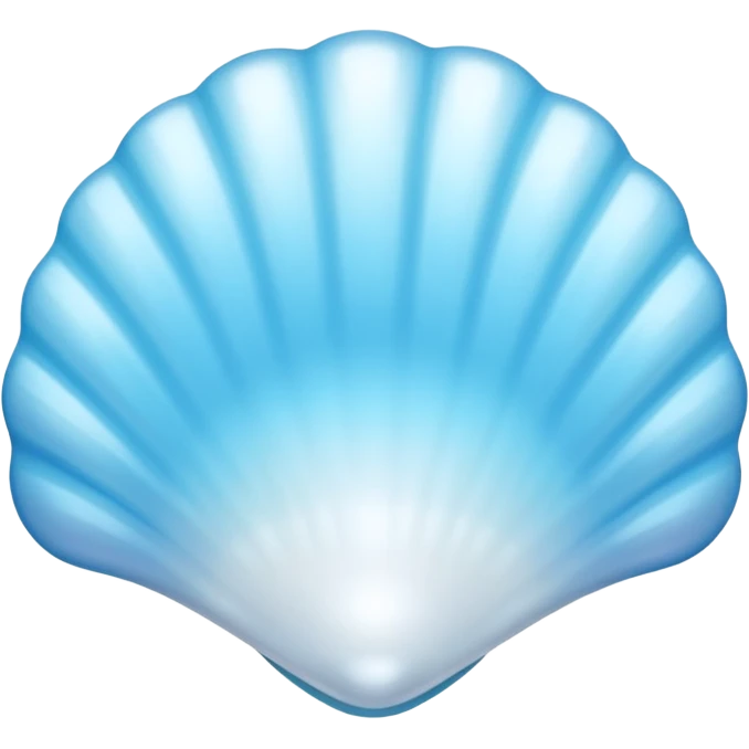 Light blue shell emoji, pearl texture, soft gradient, smooth curves, glossy finish emoji