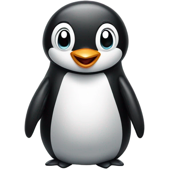 Penguin smiling with fun emoji