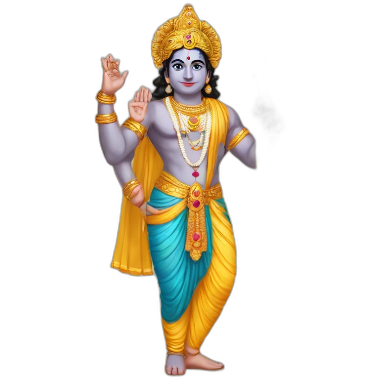 Lord Krishna full body telling Arjuna emoji