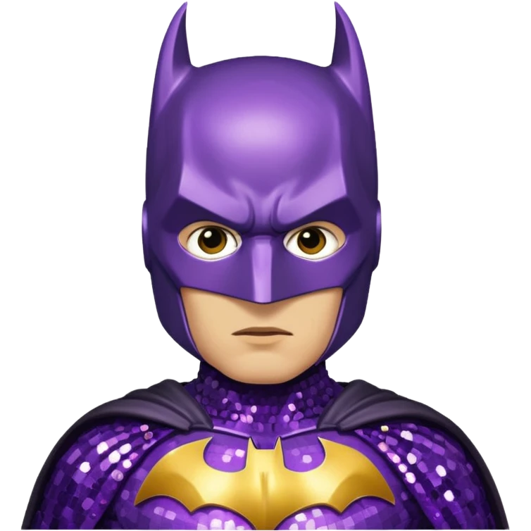 Batman with Sequin Outfit, light skin emoji